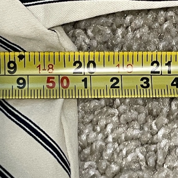 Lumiere Women’s Midi Dress Large Cream Striped 100% Cotton Cottagecore Prairie - Picture 8 of 12